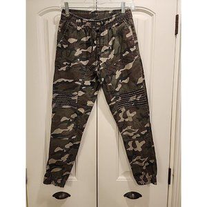 Rscoop Camo Moto Style Joggers Draw String Pull On Pants Stretch Streetwear Sz S